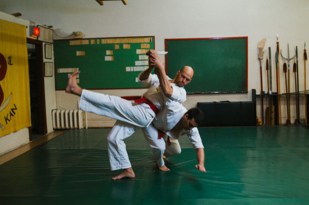 Knife Defense Technique Demonstrated by Wudokan Instructors