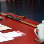 The sword of judges at Wudokan kung-fu belt exam